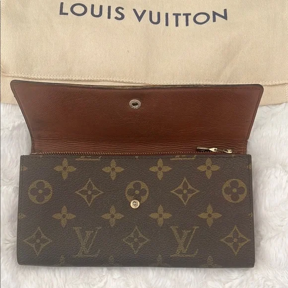 Louis Vuitton  Authentic Monogram Porte Monnaie Credit Long Wallet 1989 Minty - Picture 3 of 12